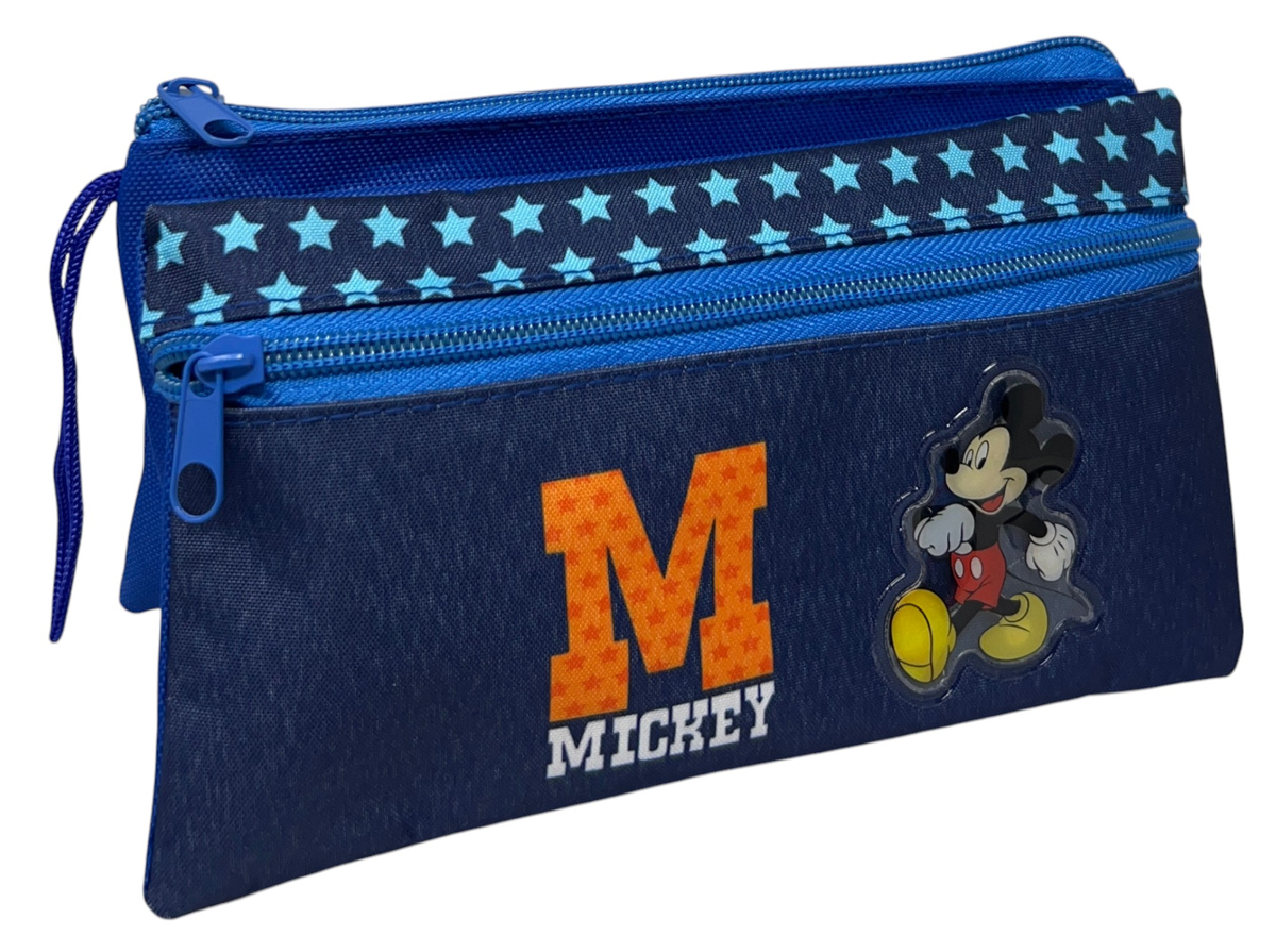 Tombolino Topolino DISNEY 3 Scomparti Bustina Astuccio Portacolori 22 CM - Mic0997