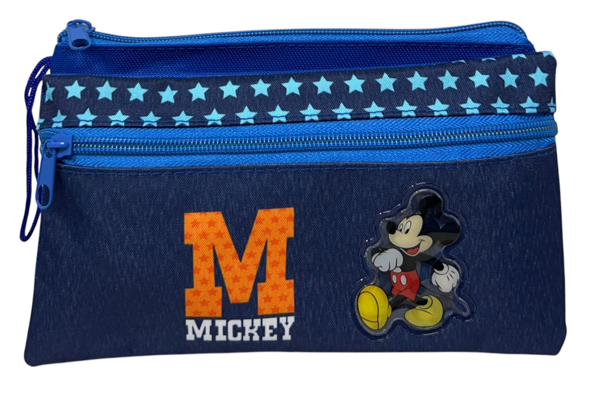 Tombolino Topolino DISNEY 3 Scomparti Bustina Astuccio Portacolori 22 CM - Mic0997