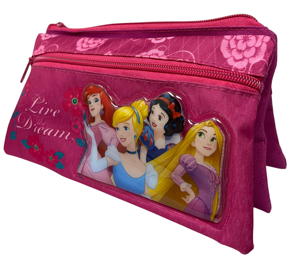 Tombolino Principesse DISNEY 3 Scomparti Bustina Astuccio Portacolori 22 CM - Pr0997