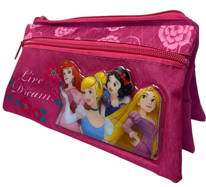 Tombolino Principesse DISNEY 3 Scomparti Bustina Astuccio Portacolori 22 CM - Pr0997