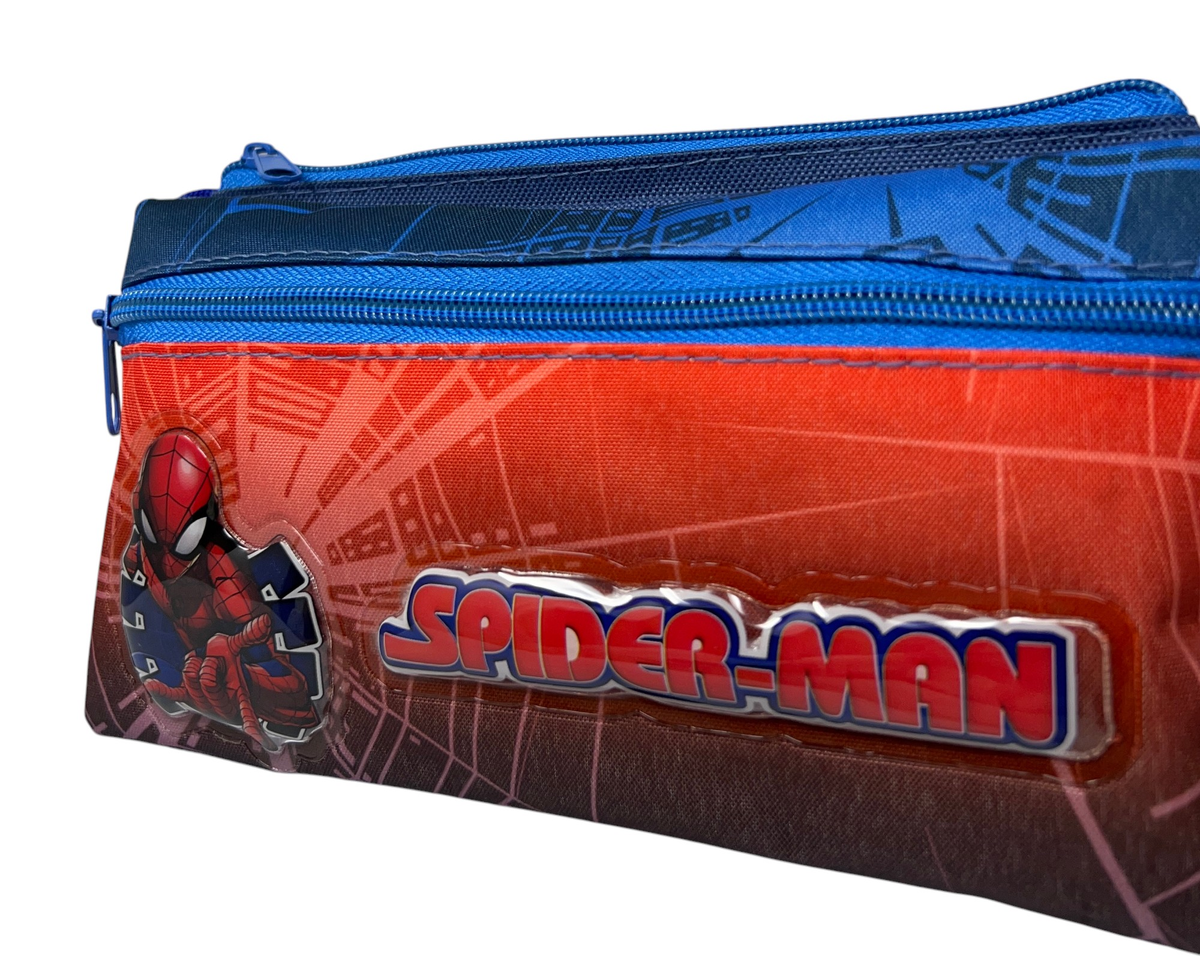 Tombolino Spiderman MARVEL 3 Scomparti Bustina Astuccio Portacolori 22 CM - Sp0997
