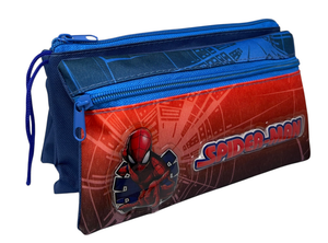 Tombolino Spiderman MARVEL 3 Scomparti Bustina Astuccio Portacolori 22 CM - Sp0997