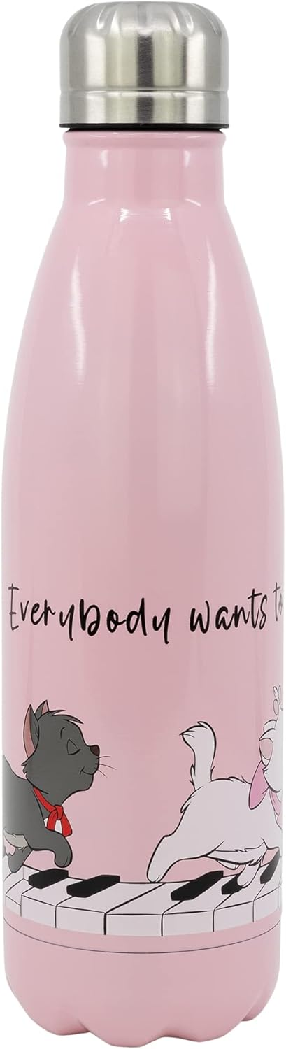 Borraccia Marie Aristogatti in Acciaio Inox DISNEY Bottiglia con Tappo a Vite 780 Ml. - 17071