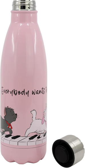Borraccia Marie Aristogatti in Acciaio Inox DISNEY Bottiglia con Tappo a Vite 780 Ml. - 17071