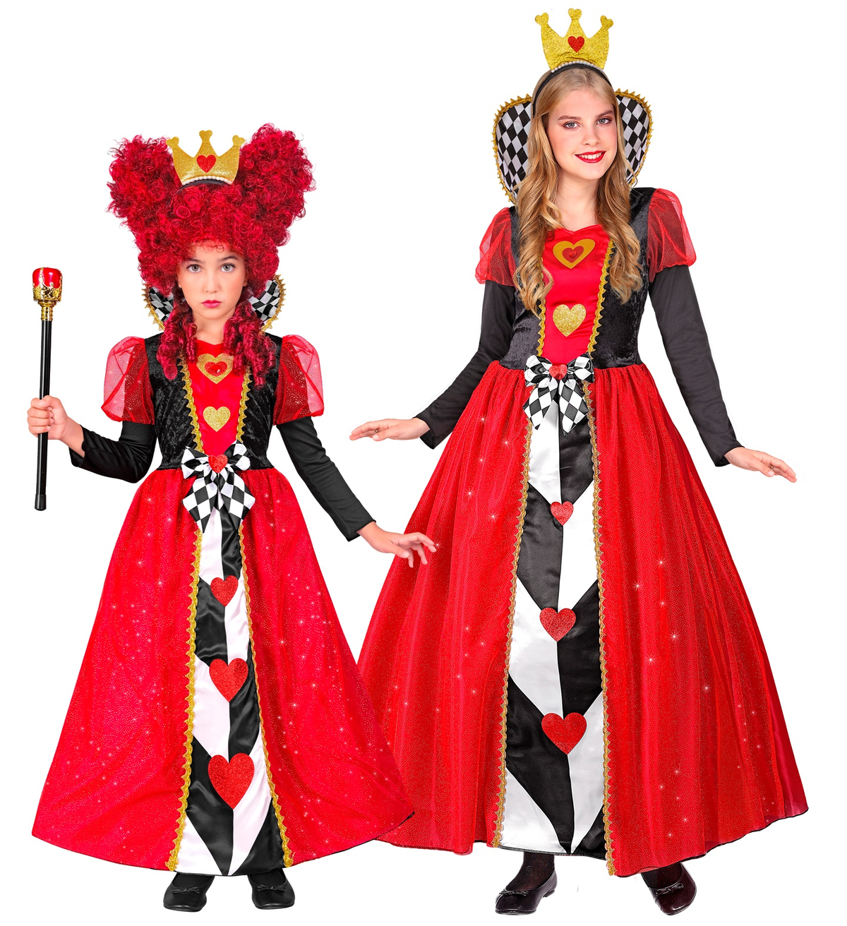 Vestito Carnevale Regina di Cuori Travestimento Costume per Bambini Feste a Tema - 2235