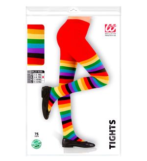 Calze Arcobaleno Collant 75 Den per Bambini Accessorio Halloween Carnevale - 3001