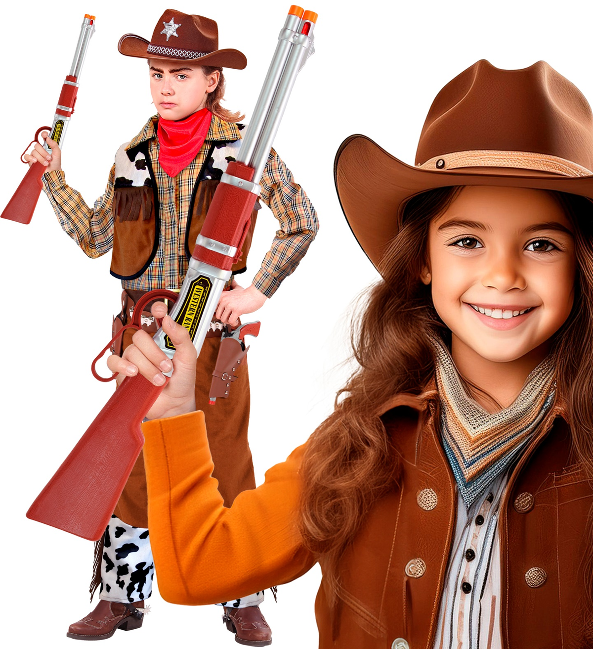 Fucile Cowboy 63 CM Accessori per Abito Vestito Travestimento Carnevale Bambino - 30294