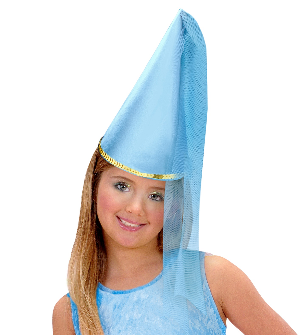 Cappello da Fatina in Raso con Velo Accessori per Abito Vestito Travestimento Carnevale - 34071