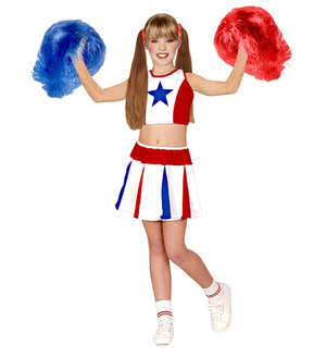Vestito Carnevale Cheerleader Travestimento Costume per Bambini Feste a Tema - 3814