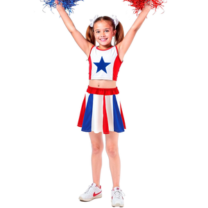 Vestito Carnevale Cheerleader Travestimento Costume per Bambini Feste a Tema - 3814