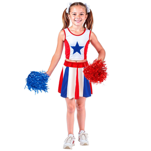 Vestito Carnevale Cheerleader Travestimento Costume per Bambini Feste a Tema - 3814