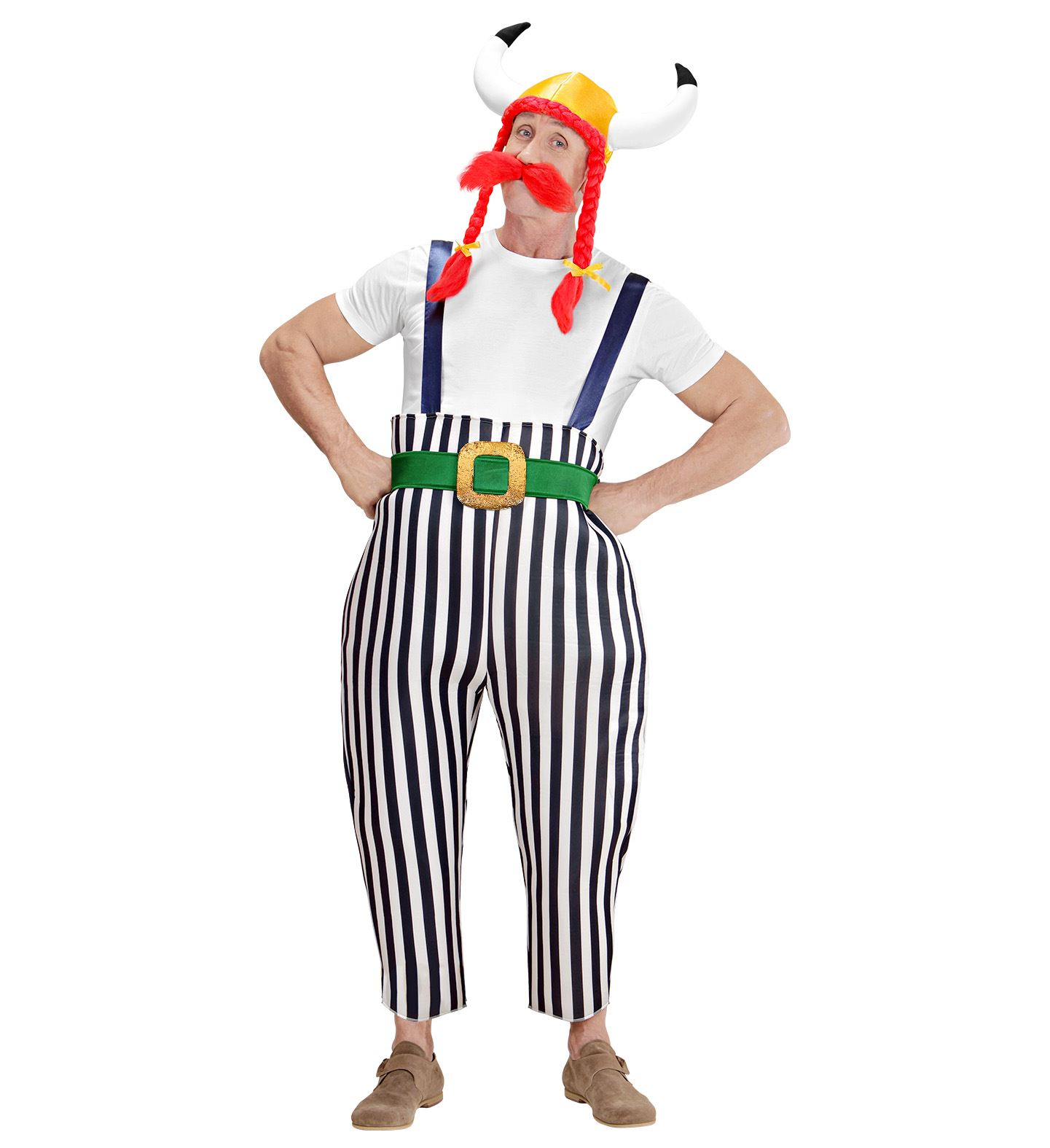 Vestito Carnevale Gaulois Obelix Costume Travestimento Carnevale Uomo - 3962