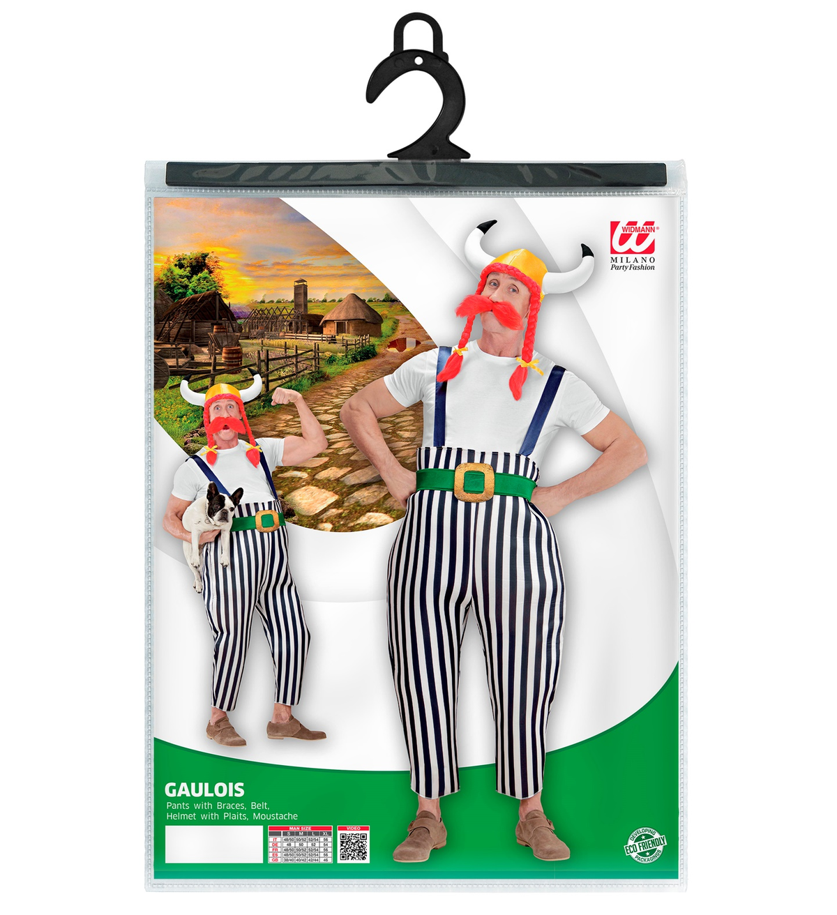 Vestito Carnevale Gaulois Obelix Costume Travestimento Carnevale Uomo - 3962
