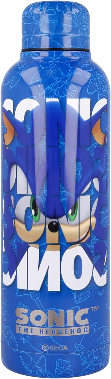 Borraccia Termica Sonic the Hedgedog in Acciaio Inox Bottiglia 515 Ml con Tappo a Vite  - 00491