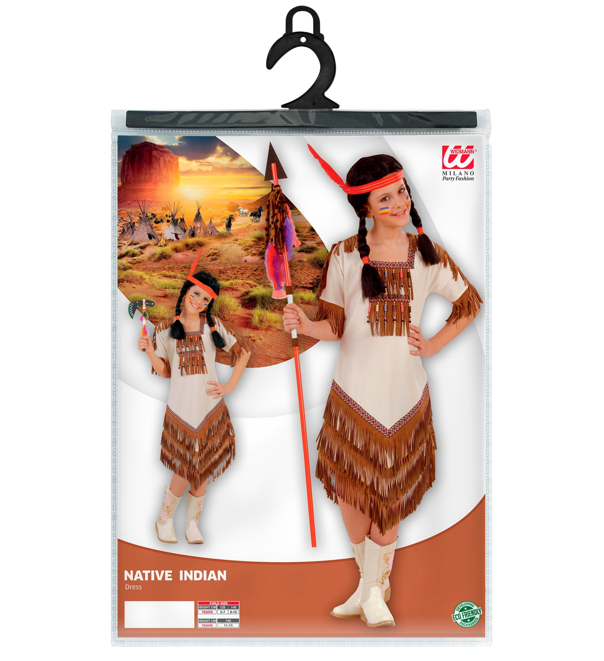 Vestito Carnevale Indiana Travestimento Costume per Bambini Feste a Tema - 5581