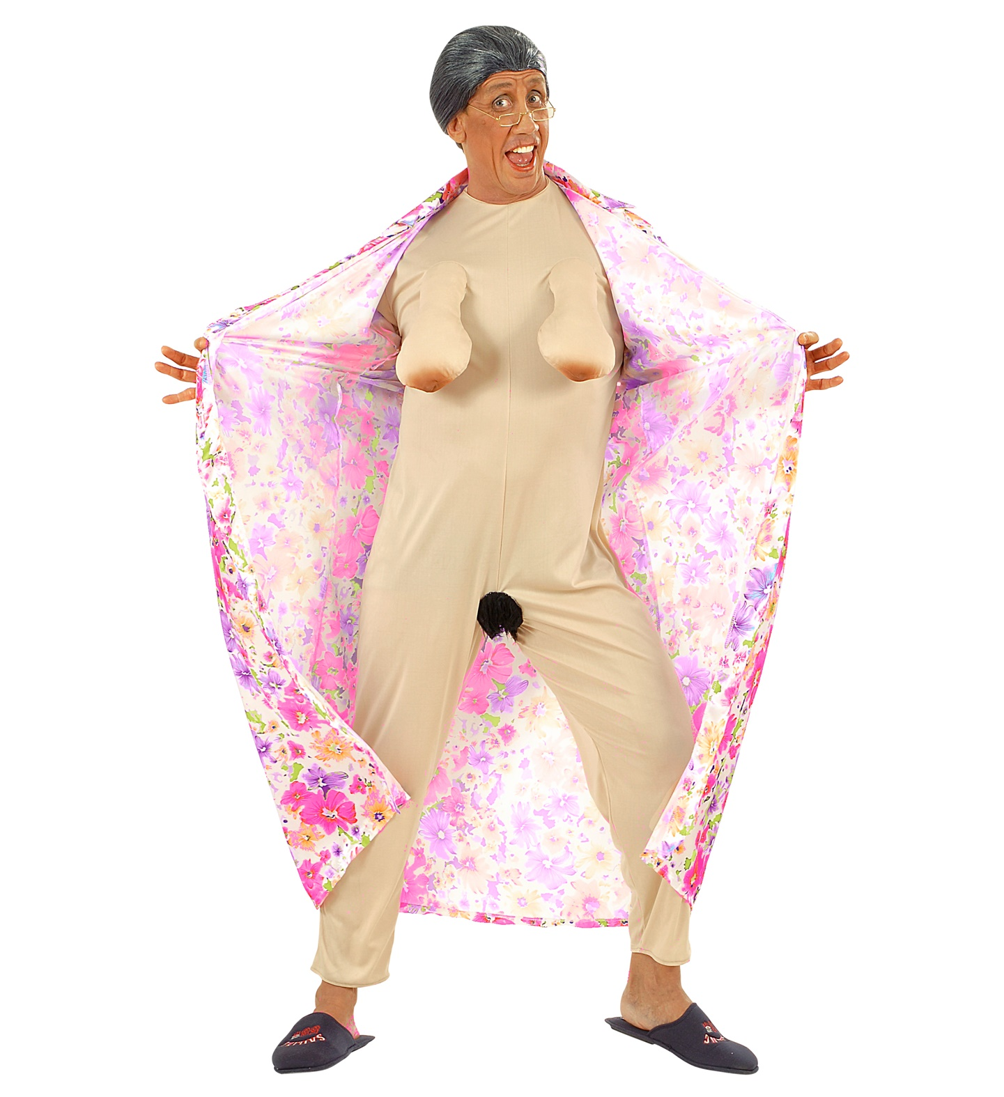 Vestito Carnevale Nonnina Esibizionista Costume Travestimento Carnevale Uomo - 5599
