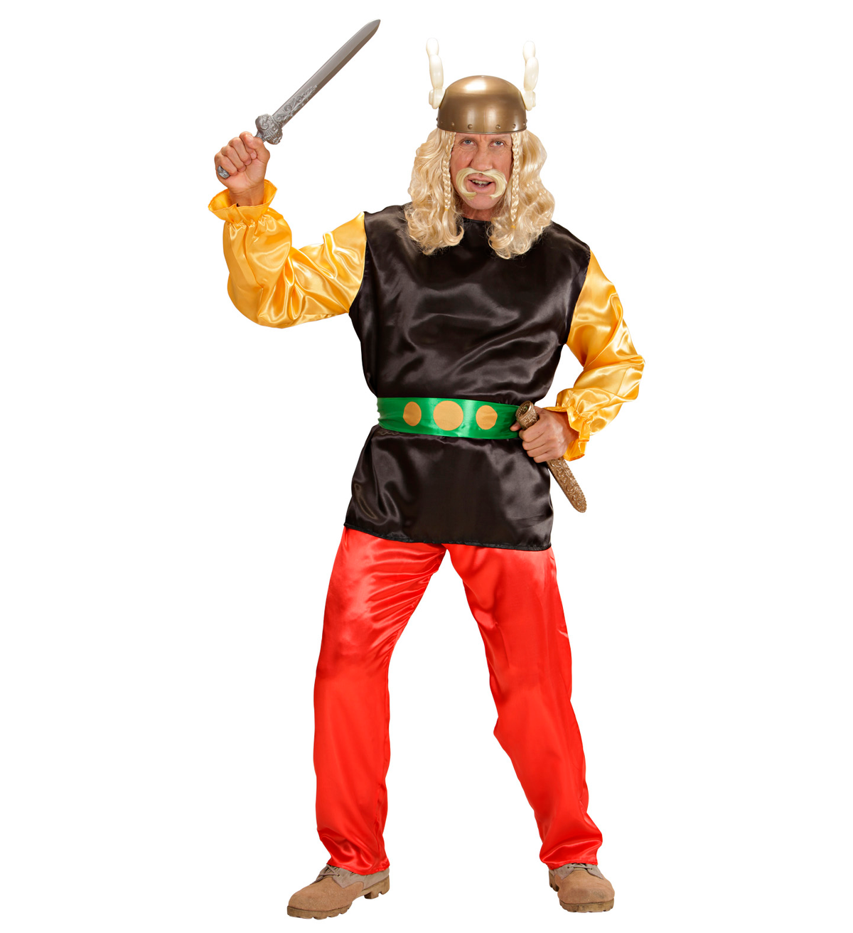 Vestito Carnevale Gaulois Asterix Costume Travestimento Carnevale Uomo - 5656