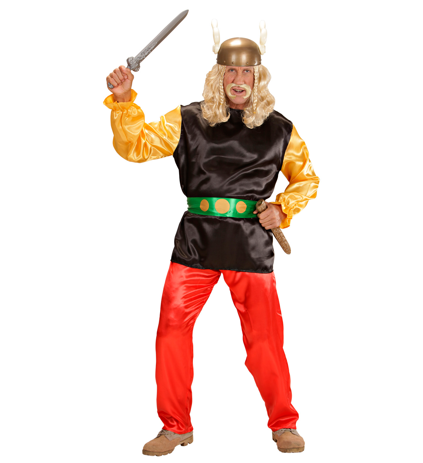 Vestito Carnevale Gaulois Asterix Costume Travestimento Carnevale Uomo - 5656