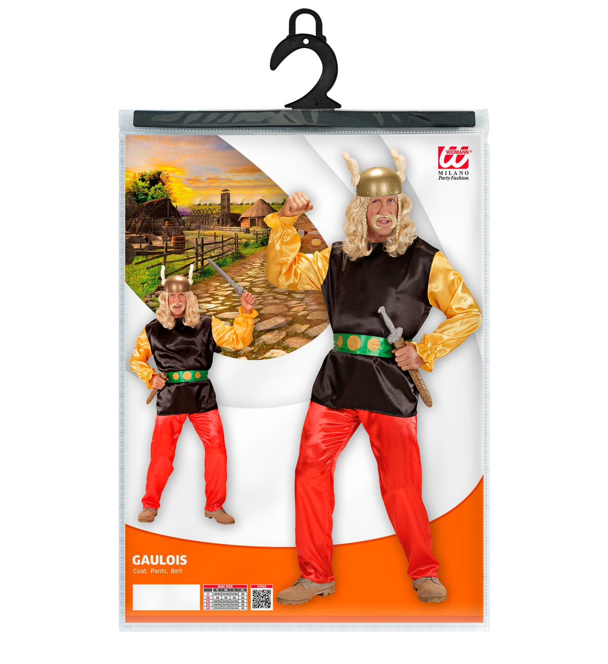 Vestito Carnevale Gaulois Asterix Costume Travestimento Carnevale Uomo - 5656