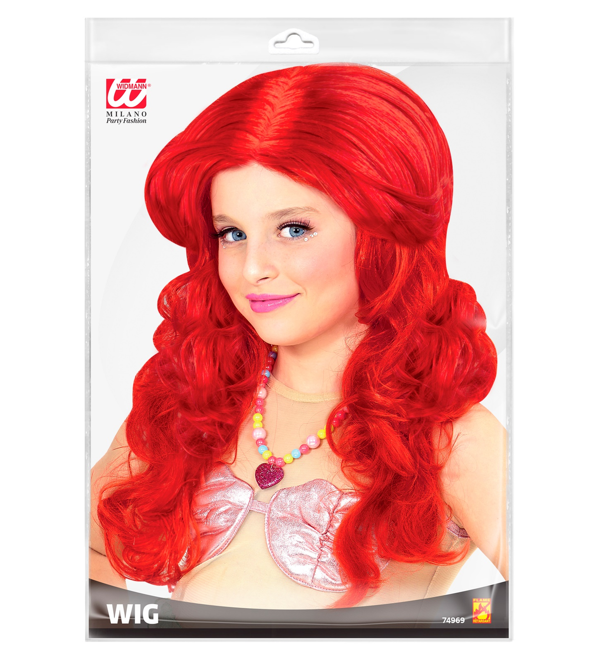 Parrucca Sirena Ariel Accessori per Abito Vestito Travestimento Carnevale - 74969