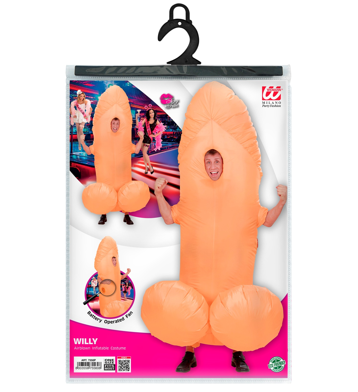 Vestito Carnevale Willy il Pene Costume Gonfiabile Travestimento per Adulti Taglia Unica - 7556p