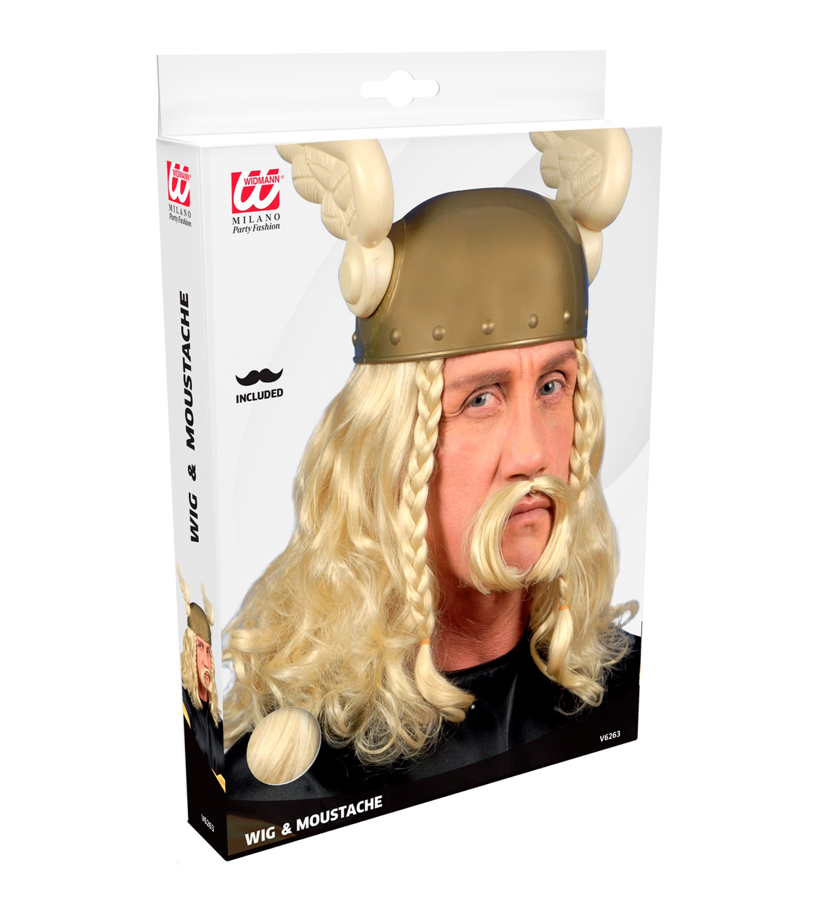 Parrucca Gaulois con Baffo Asterix Accessori per Abito Vestito Travestimento Carnevale - V6263
