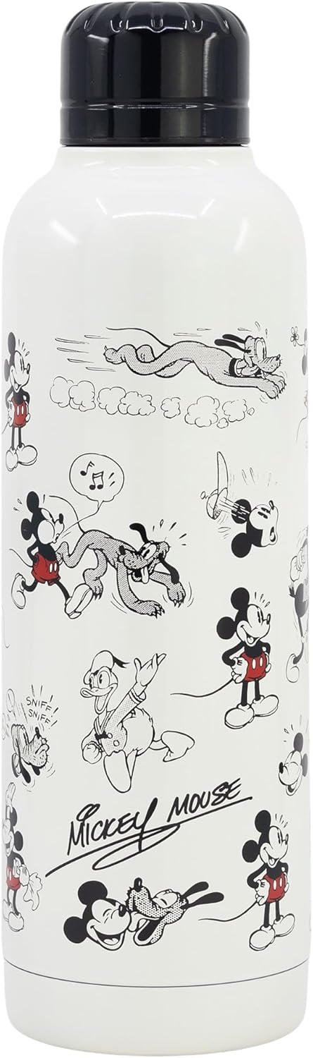 Borraccia Termica Topolino e Amici Vintage in Acciaio Inox DISNEY Bottiglia 515 Ml con Tappo a Vite  - 75585