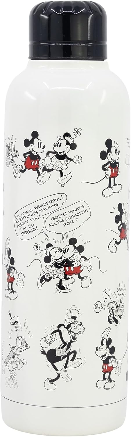 Borraccia Termica Topolino e Amici Vintage in Acciaio Inox DISNEY Bottiglia 515 Ml con Tappo a Vite  - 75585