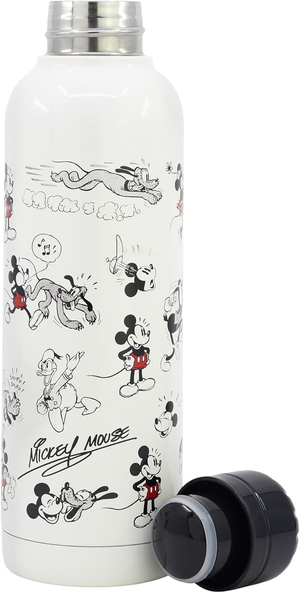 Borraccia Termica Topolino e Amici Vintage in Acciaio Inox DISNEY Bottiglia 515 Ml con Tappo a Vite  - 75585