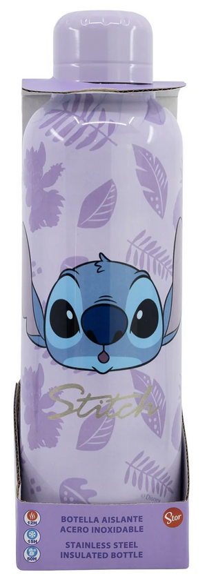Borraccia Termica Stitch in Acciaio Inox Doppia Parete DISNEY Bottiglia 515 Ml con Tappo a Vite  - 01364