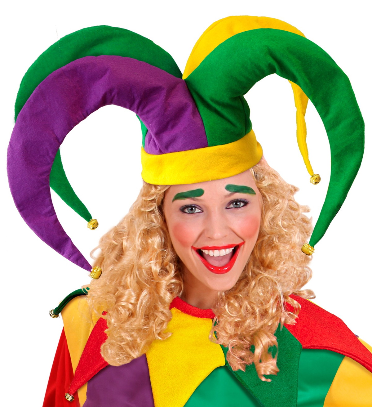Cappello Giullare con Campanelline per Adulti Accessorio Travestimento Carnevale - 09839