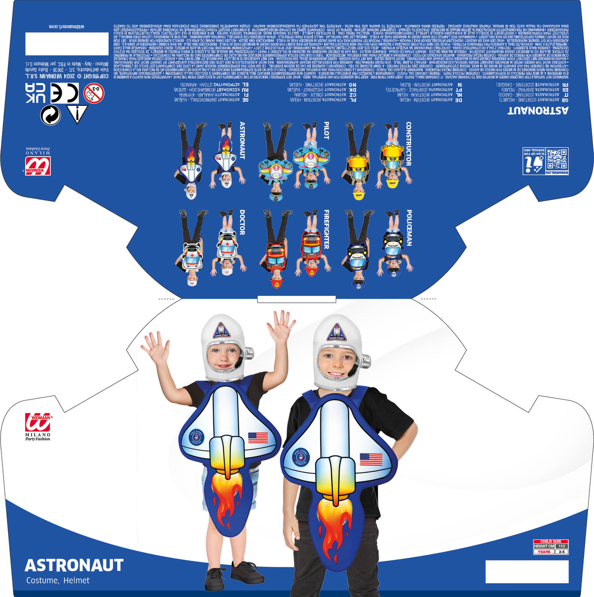 Set Travestimento Astronauta Casco Pettorina Accessori Carnevale Festa in Maschera- 21441