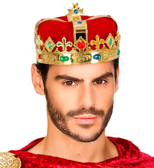 Corona Reale con Gemme Accessorio Travestimento Carnevale Festa in Maschera Cosplay - 3047q