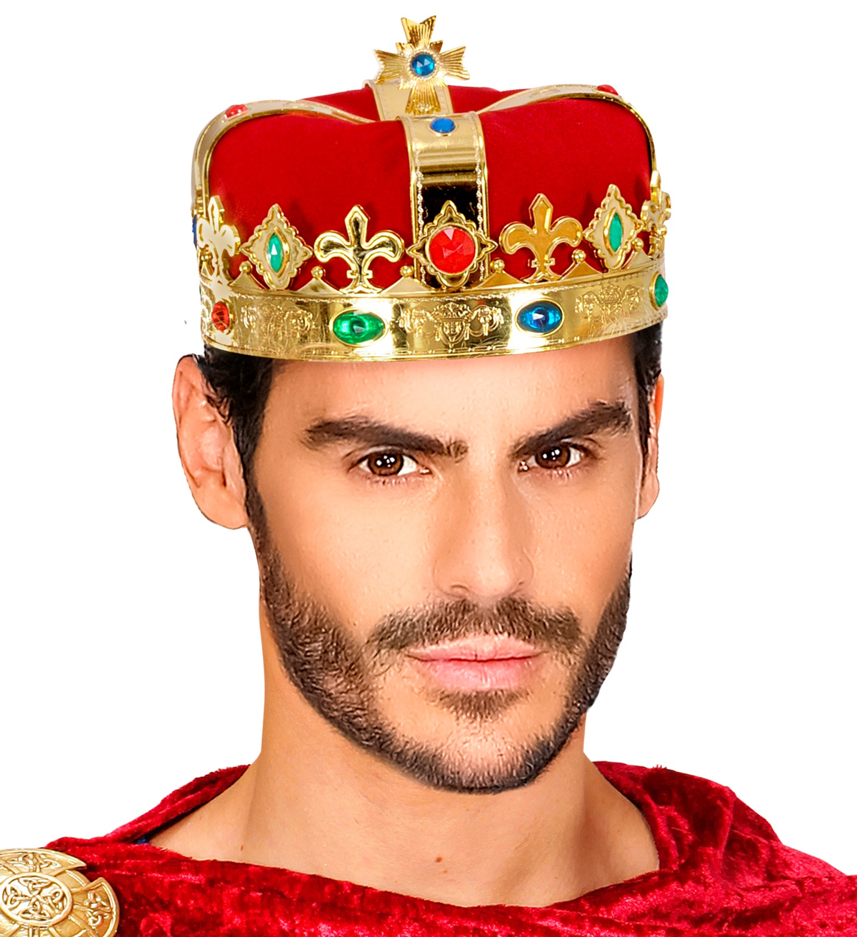 Corona Reale con Gemme Accessorio Travestimento Carnevale Festa in Maschera Cosplay - 3047q