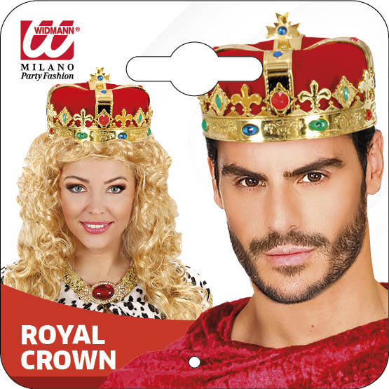 Corona Reale con Gemme Accessorio Travestimento Carnevale Festa in Maschera Cosplay - 3047q