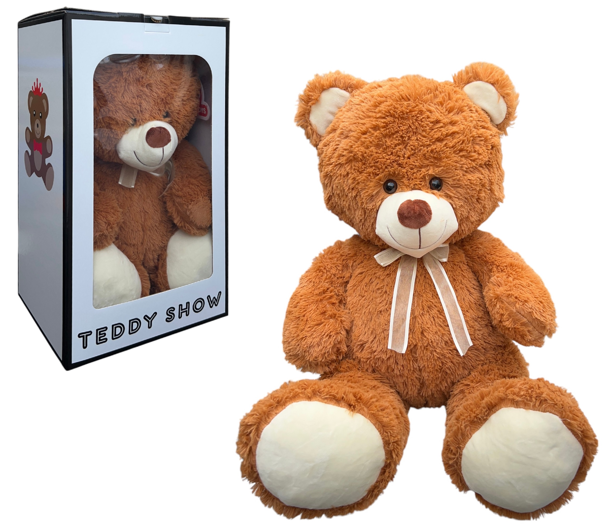 Peluche Orso con Scatola Pupazzo in Morbido Poliestere da 70 CM Idea Regalo - 23p23/60