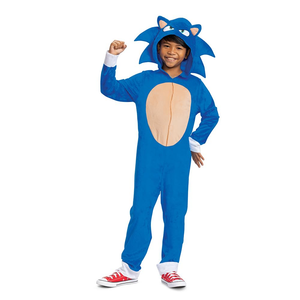 Costume Sonic the Hedgehog Tuta con Cappuccio Travestimento Carnevale Cosplay Feste in Maschera - 12479