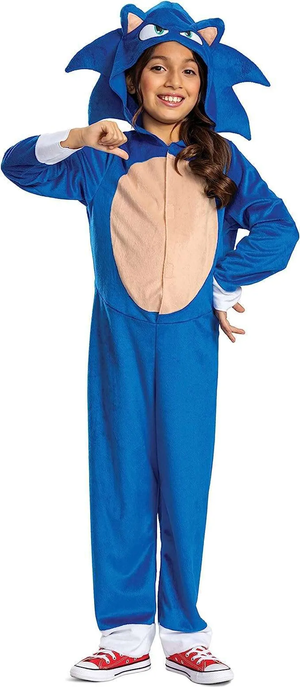 Costume Sonic the Hedgehog Tuta con Cappuccio Travestimento Carnevale Cosplay Feste in Maschera - 12479
