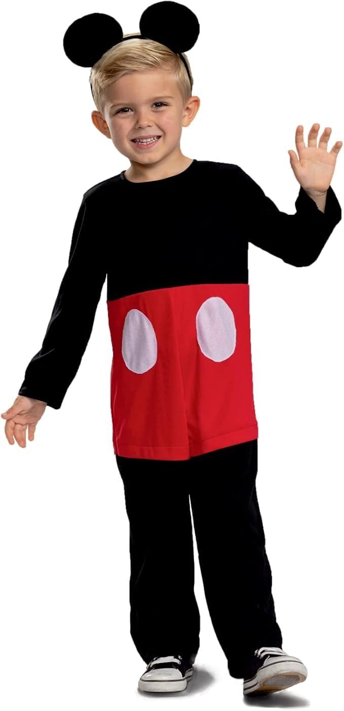 Costume Topolino DISNEY Tuta Cerchietto Travestimento Carnevale Festa in Maschera - 129499