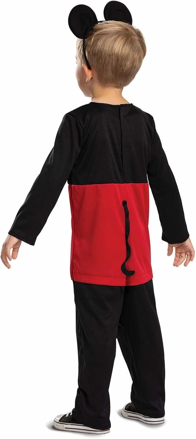 Costume Topolino DISNEY Tuta Cerchietto Travestimento Carnevale Festa in Maschera - 129499