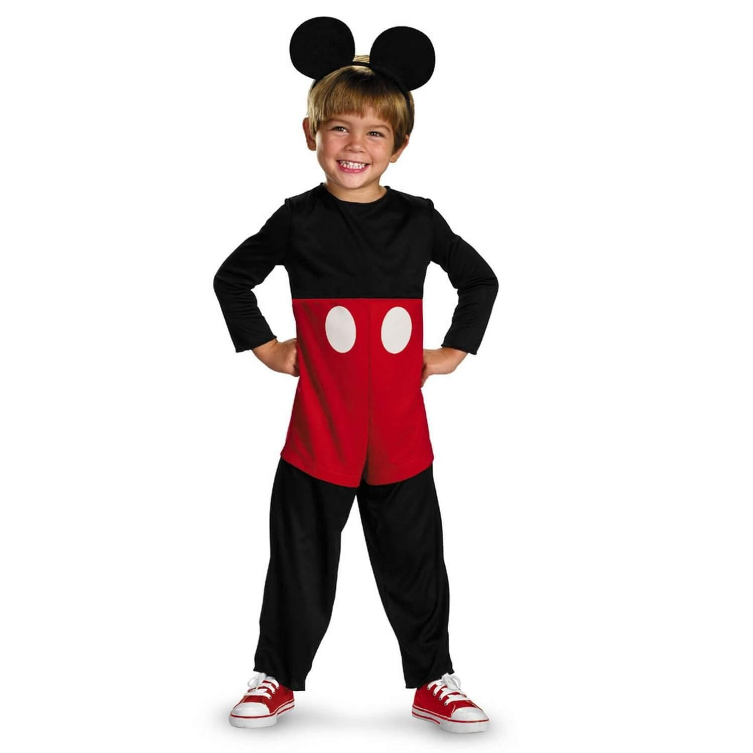 Costume Topolino DISNEY Tuta Cerchietto Travestimento Carnevale Festa in Maschera - 129499