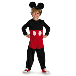 Costume Topolino DISNEY Tuta Cerchietto Travestimento Carnevale Festa in Maschera - 129499