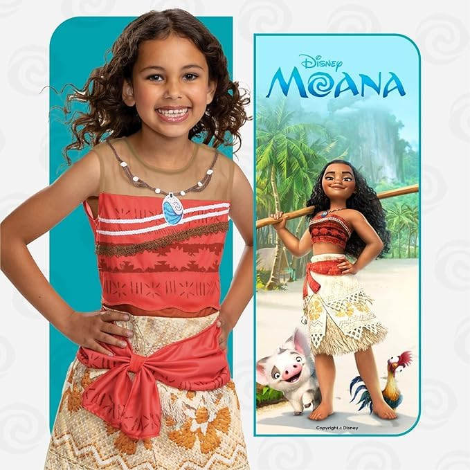 Costume Principesse DISNEY Vestito Vaiana Oceania Travestimento Festa Carnevale in Maschera - 140289