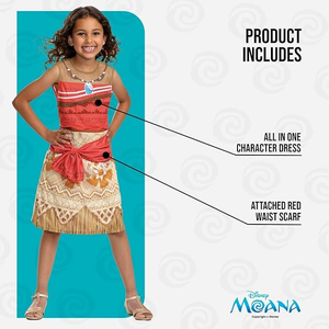 Costume Principesse DISNEY Vestito Vaiana Oceania Travestimento Festa Carnevale in Maschera - 140289