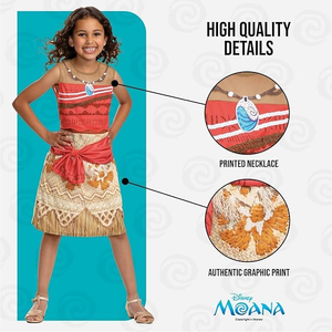 Costume Principesse DISNEY Vestito Vaiana Oceania Travestimento Festa Carnevale in Maschera - 140289