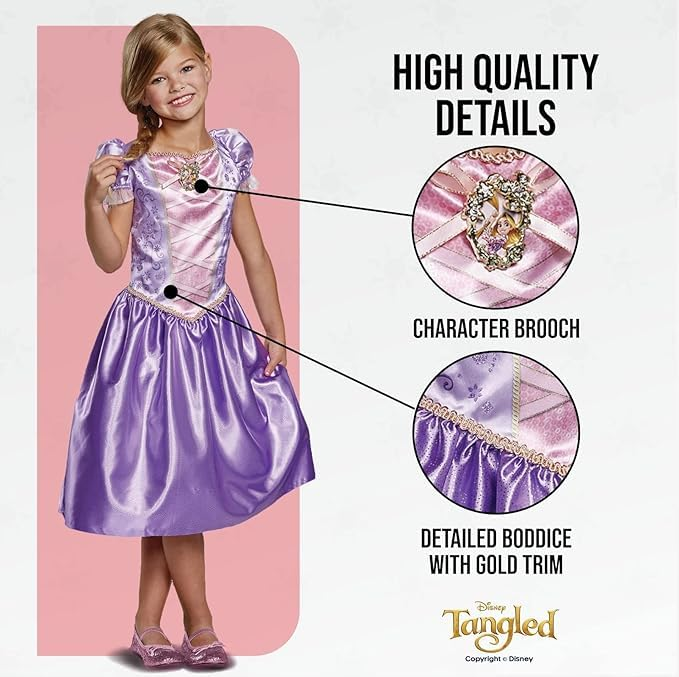 Costume Principesse DISNEY Vestito Rapunzel Travestimento Festa Carnevale in Maschera - 140659