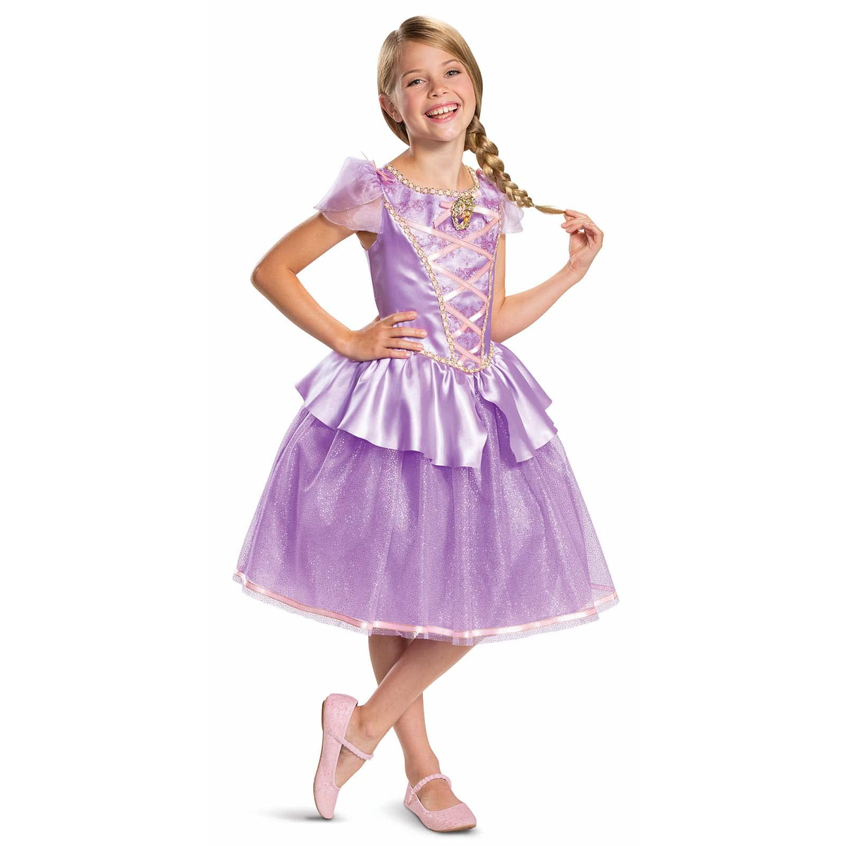 Costume Principesse DISNEY Vestito Rapunzel Deluxe Travestimento Festa Carnevale in Maschera - 140669