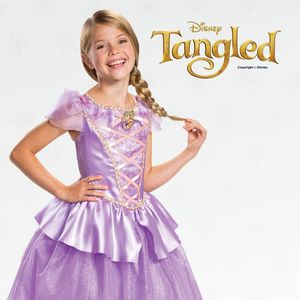 Costume Principesse DISNEY Vestito Rapunzel Deluxe Travestimento Festa Carnevale in Maschera - 140669