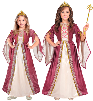 Vestito Carnevale Principessa Medievale Travestimento Costume Carnevale Bambini - 1319