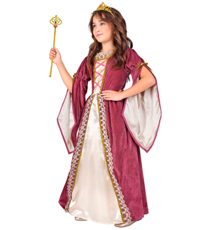 Vestito Carnevale Principessa Medievale Travestimento Costume Carnevale Bambini - 1319